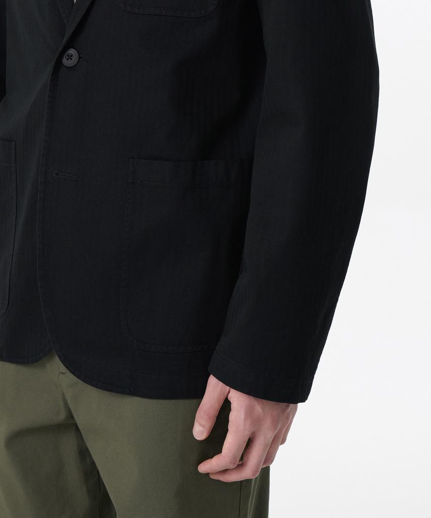 Musinsa Standard Cotton Herringbone Out Pocket Blazer [Black]