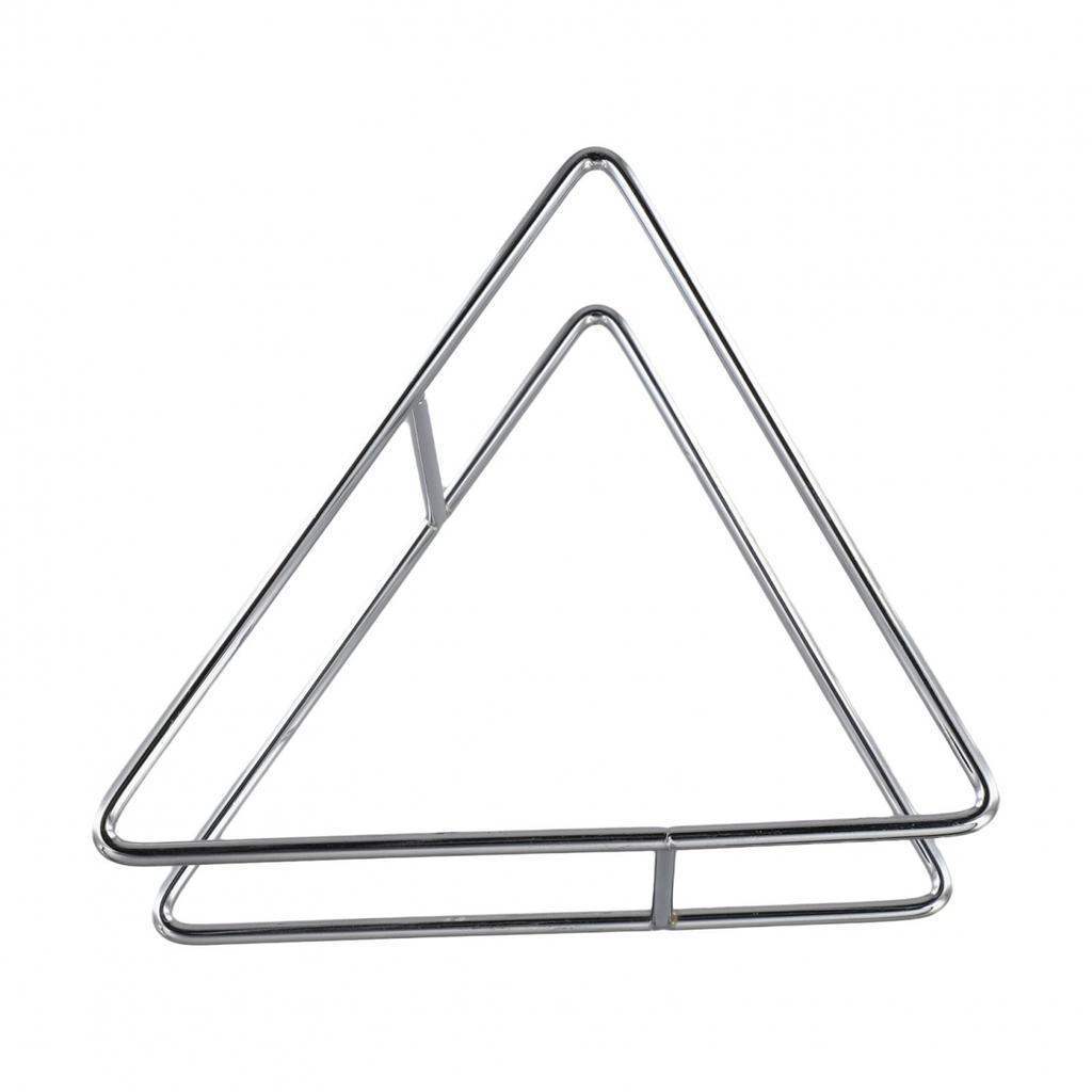 Silver Coaster Holder Space-saving Stand Rack Dish Triangle Coasters