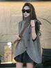 Women's Irregular Knit Sleeveless Sweater Vest - Autumn/Winter 2024, Loose Fit with Half-High Neck