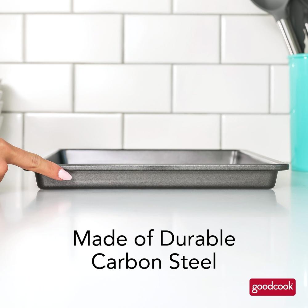 Pro Nonstick Baking Sheet Heavy Duty Carbon Steel Scratch Resistant Easy Clean Up Oven Safe 15x10 Inches Durable Bakeware