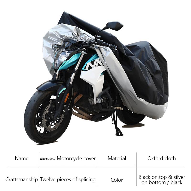 SEAMETAL Motorcycle Cover Motorbike Waterproof Outdoor Storage Bag Heavy Duty Motorcycle Scooter Shelter Protection Cover with Lock Holes