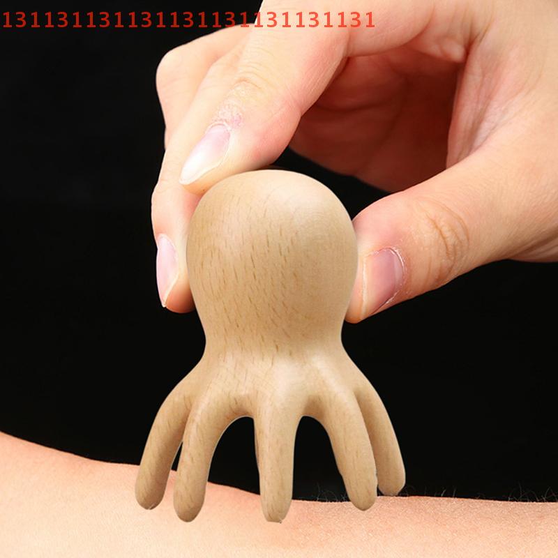 Acupuncture SPA Gua Sha Fatigue Relief Tool Sandalwood Octopus Scalp Massage Comb Meridian Scraping Brush