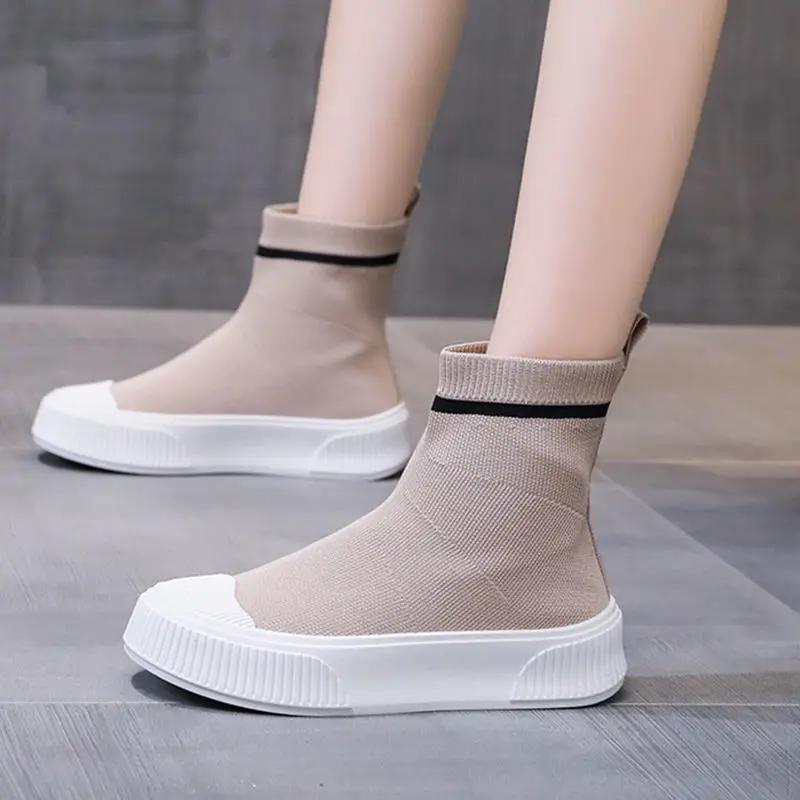Mesh Breathable Slip on Female Footwear Ankle Boots Women's Shoes Booties Autumn Sale Trends 2025 Luxury Light Summer Cotton A H