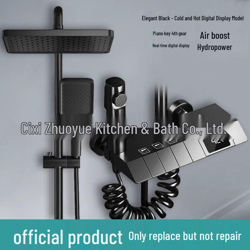 Intelligent All-Copper Digital Display Shower Set with Adjustable Temperature and Pressure for Home Use