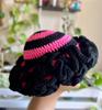 Handmade Knit Bucket Hat for Woman Weaving Ruffled Brim Bucket Hat Adult Teens Winter Cycling Fisherman Hat