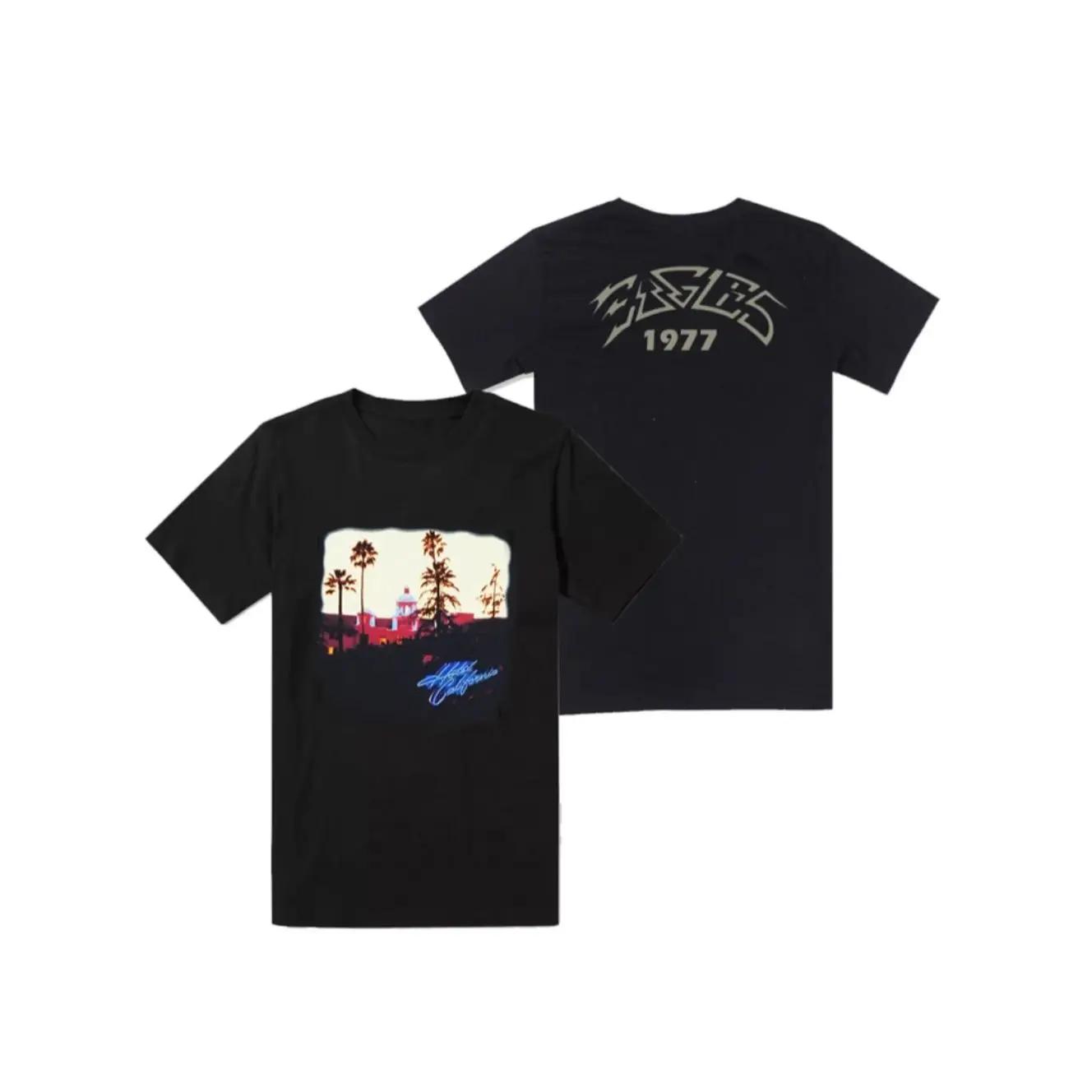 

T-shirt New Fashion Ins Highstreet Tops Streetwear Casual Print Crew California Eagle Hotel short-sleeved S