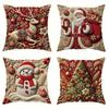 4Pcs Christmas Pillow Cover Sofa Couch Cushion Cover Pillowcase Holiday Decor