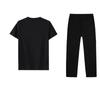 Li-Ning Loose Big Logo Round Neck Short Sleeve T-Shirt Casual Straight Leg Pants Sports Set Men sets Black AKLUA81-1+ATSQ163-1