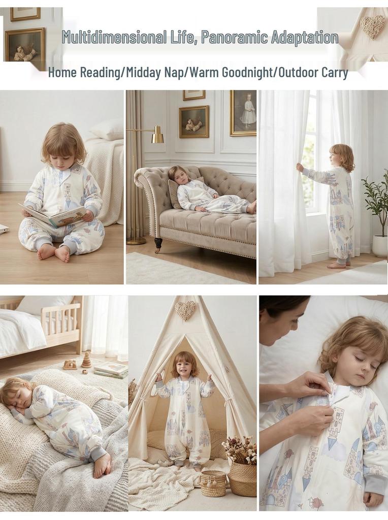 All-Season Toddler & Baby Split-Leg Cotton Sleeping Bag Pajamas