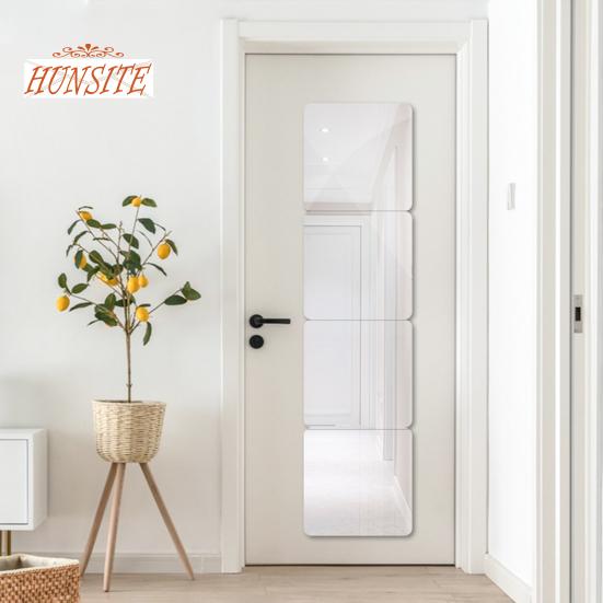 4ks celoplošná zrcadlová nálepka na dlaždice, samolepicí, vodotěsná