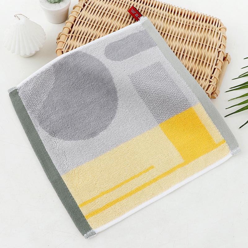 Cartoon Puppy Bear Quick-Drying Jacquard Hand Towel, 100% Cotton, 25x25 cm.