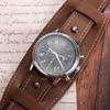 20mm 22mm 24mm Vintage Watch Band with Mat Tray Retro PU Leather Watch Strap Men Universal Replacement Wristband Accessories