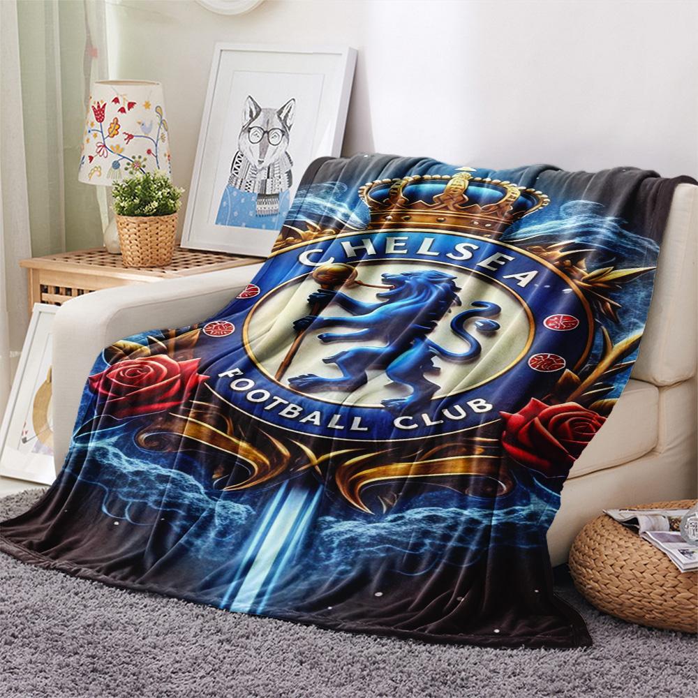 Chelsea FC logo Print FlAannel Blanket, High quality Comfortable for All Seasons, Home Decor, Warmth and Comfort