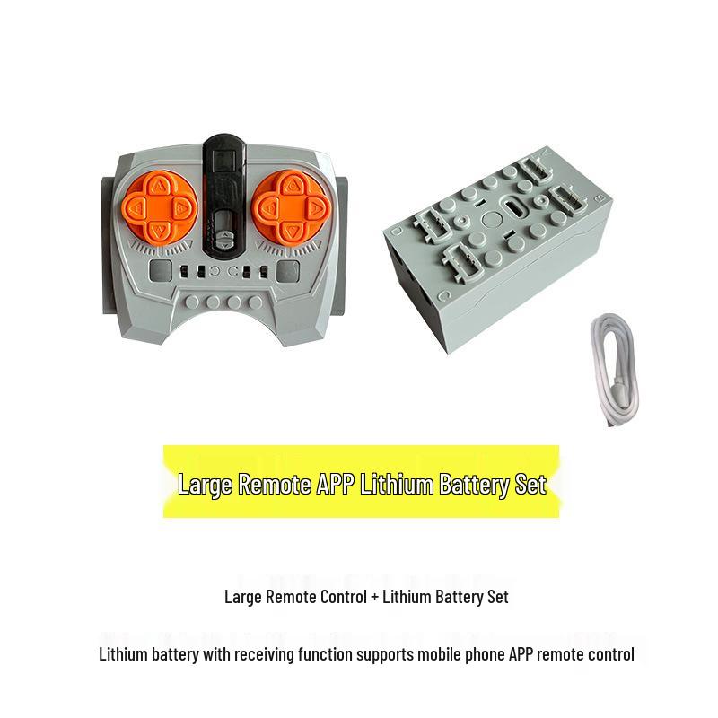 Remote Control High-Speed Motor & Battery Box for Lego Bricks with Black, Red, and Light Modifications