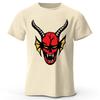 Sharp Edged Red Devil Print Pure Cotton Tshirt Summer Mens Daily Casual Soft Highquality Plus Size Sports Short Sleeved Shirt
