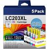 LC203XL Ink Cartridges Replacement for Brother LC203 LC201 XL LC201XL Ink Work with Brother MFC-J480DW MFC-J880DW MFC-J4420DW MFC-J680DW MFC-J885DW