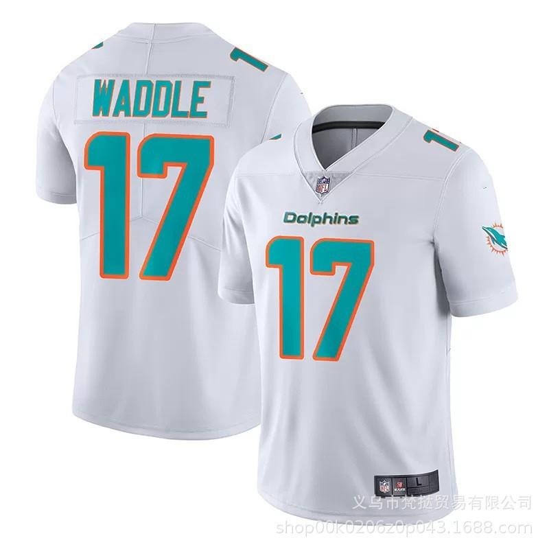 Miami Dolphins NFL Football Jersey 10 Hill 17 Waddle 1 13 White Blue Short Sleeve Cotton V-Neck Sportswear Men Women