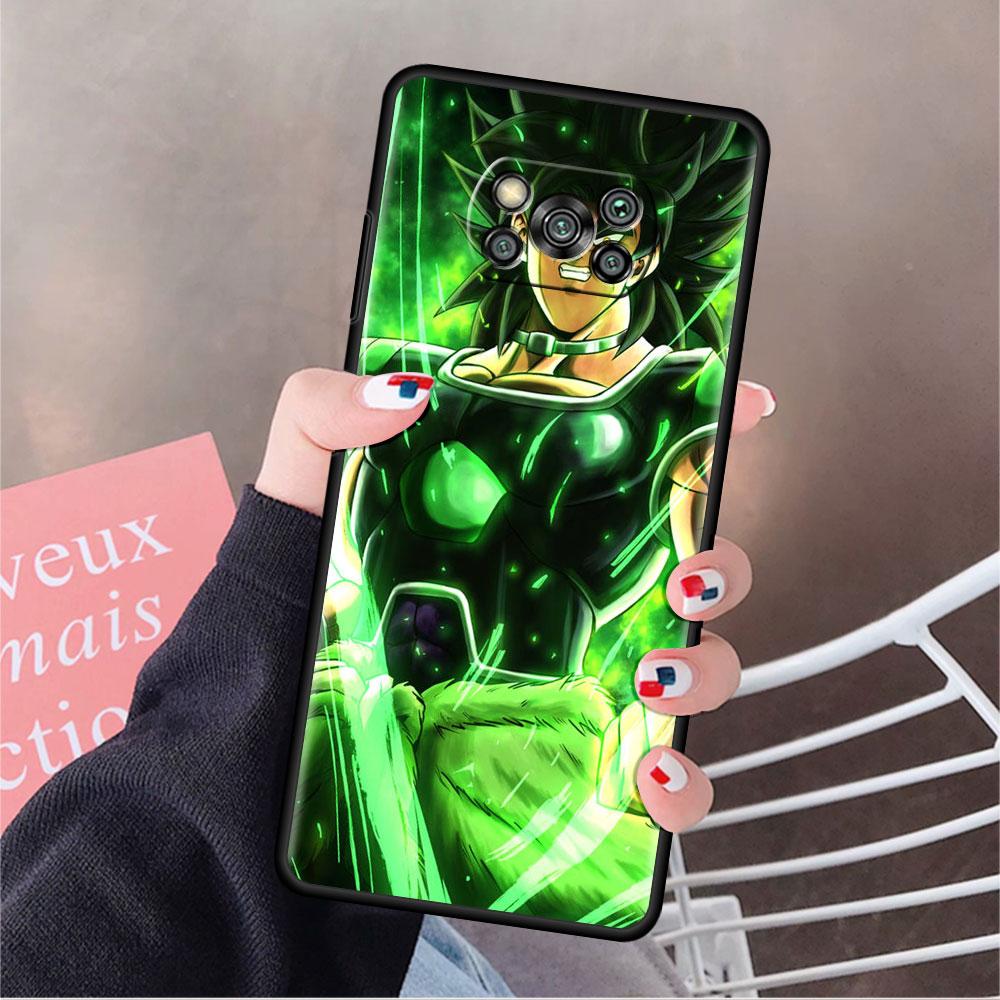 Phone Case For Xiaomi Mi Poco X3 NFC X4 M4 M3 Pro F1 F4 F3 GT C40 11T 11 Lite 5G Fundas Black Cover Saiyan Brolis Anime
