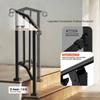 1-2 Step Handrails for Outdoor for Seniors Porch Deck Retro Arch Black