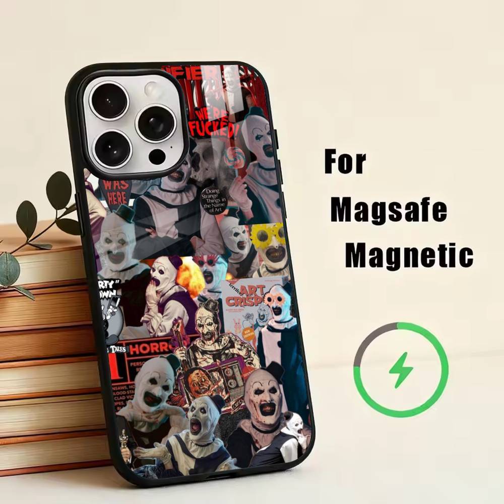 

A-Art the Clown Phone Case For iPhone17,16,15,14,13,12,11 Plus,Pro Magnetic For Magsafe Wireless Charging iPhone17Promax