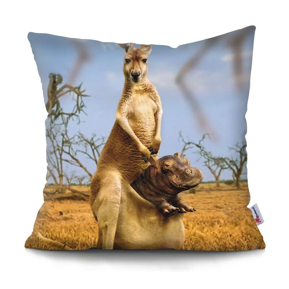 Roztomilá legrační zvířátka povlak na polštář pohovka do auta domácí dekorace povlak na polštář polyester