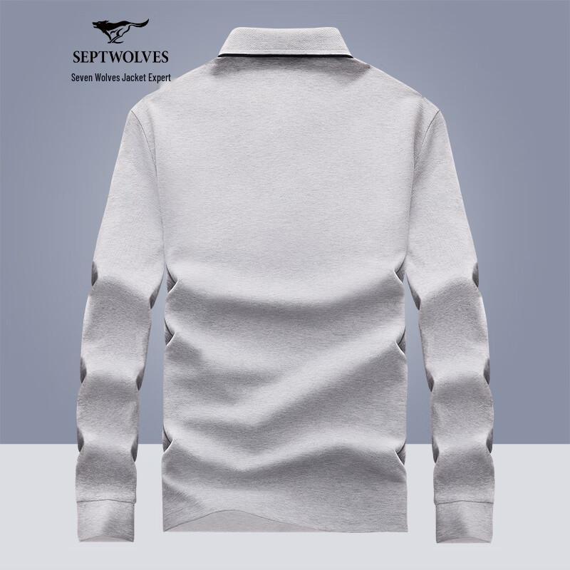 Septwolves Men's Modal Blend Long-Sleeve Polo Shirt