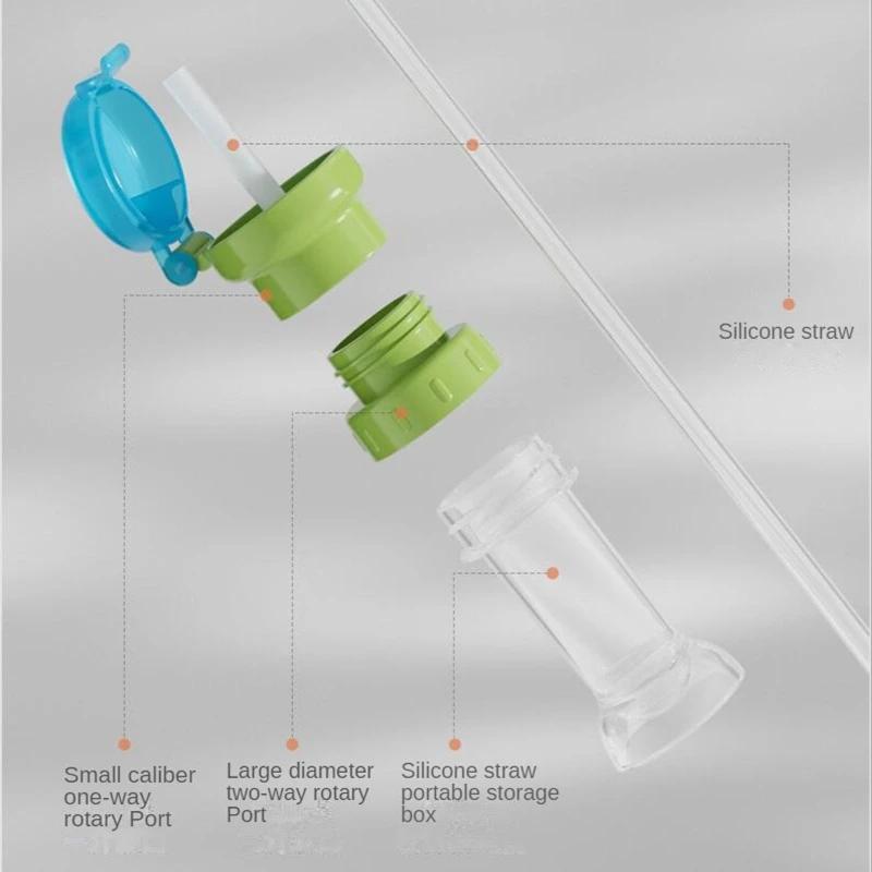 New Mineral Water Bottle Cap with Straw Convertible Head Baby Kids Anti-Choking Portable Outdoor Storage Leak-proof Accessories