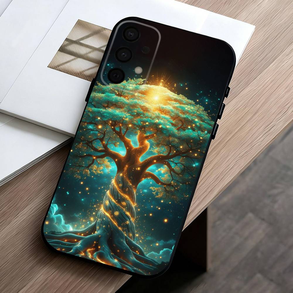 W-World L-Life Tree Mobile Phone Case For Samsung Galaxy A73,A72,A71,A70,A53,A52,A51,Others Soft Black Cover
