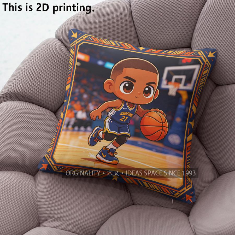 Chibi Basketball Player Decorative Throw Pillow Covers Pattern Cushion Cover Suitable for Sofa Bedroom Car Pillow Cover