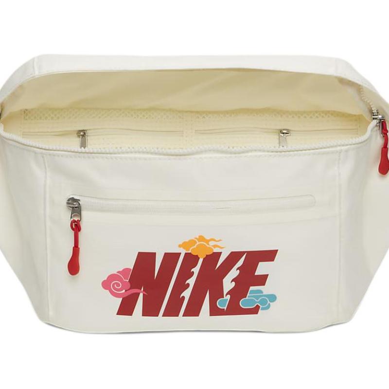 Nike ELEMENTAL Fabric Fanny Pack Unisex Canvas White & Black & University Red Casual FZ6514-133