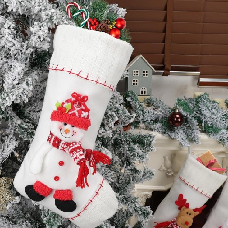 Christmas Stocking for Fireplaces Decoration Stylish Hanging Gifts Bag Santa/Snowman/Elk/Penguins Party Supplies