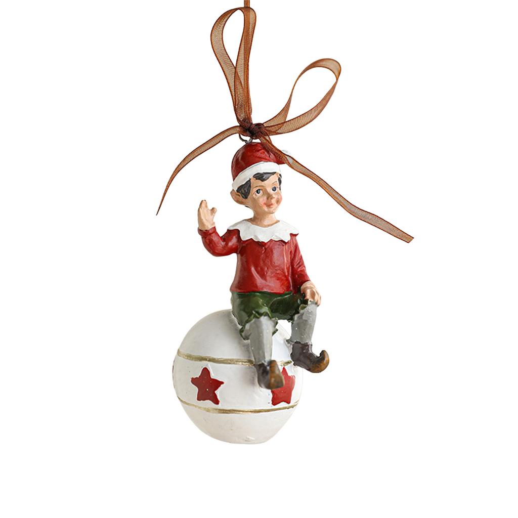 Christmas Tree Ornament Resin Hand-Painted Hanging Decor With Rope Vintage Bell Pendant For Holiday Home Party Decoration