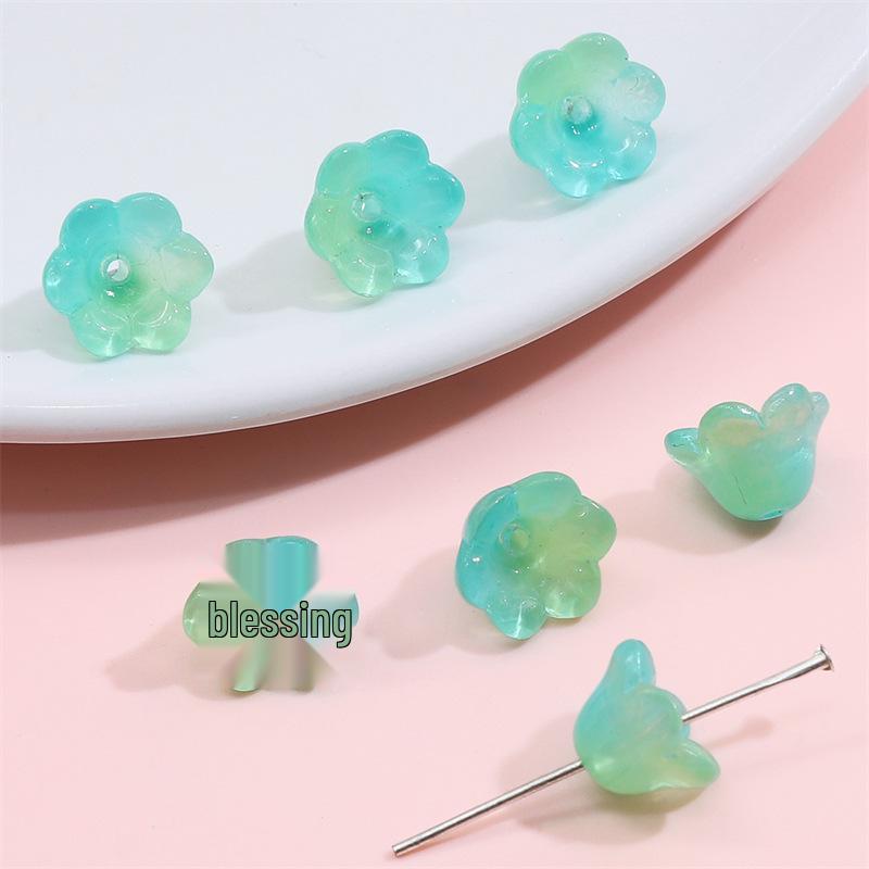 Gradient Glass Imitation Jade Lily of the Valley Beads for DIY Necklace & Bracelet Accessories