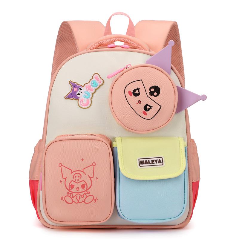 

Kindergarten Grade 1-3 Lightweight Cartoon Backpack for Kids темно-розовый