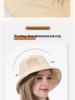 Reversible Korean-Style Down Cotton Bucket Hat for Women - Autumn/Winter Large Brim, Waterproof, Sunshade, Warm.