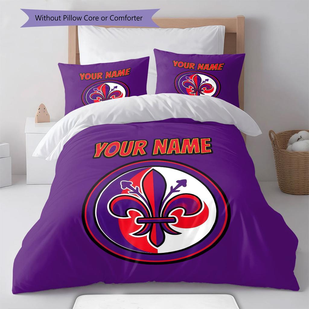Custom Name,ACF Fiorentina Pattern Bedding Home Decoration Birthday Gift ( 1 Duvet Cover + 2 Pillowcase, Without Core),fan Merchandise.