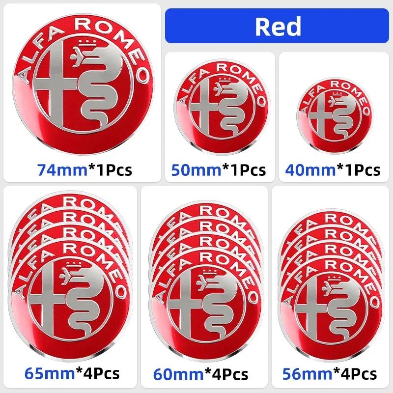 For Alfa Romeo 2026 Hot Sticker for Alfa Romeo 147 Giulietta Stelvio 40mm 50mm 56mm 60mm 65mm 74mm Car Front Hood Emblem Logo Re