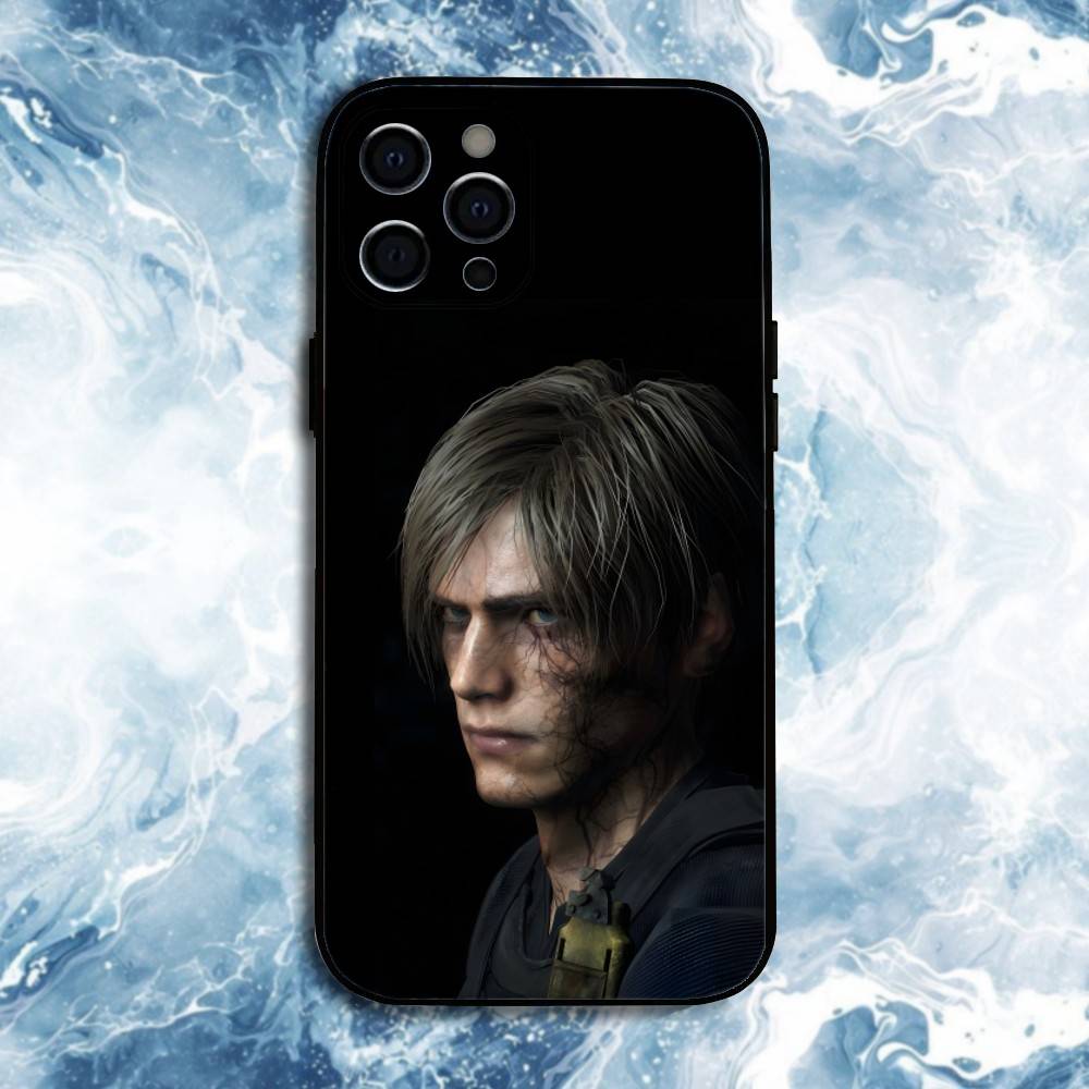 

1pc Leon Kennedy Resident Evil 4 Phone Case For iPhone17,16,15,14,13,12,11 Plus,Pro Max, Soft Silicone Black Cover iPhone14