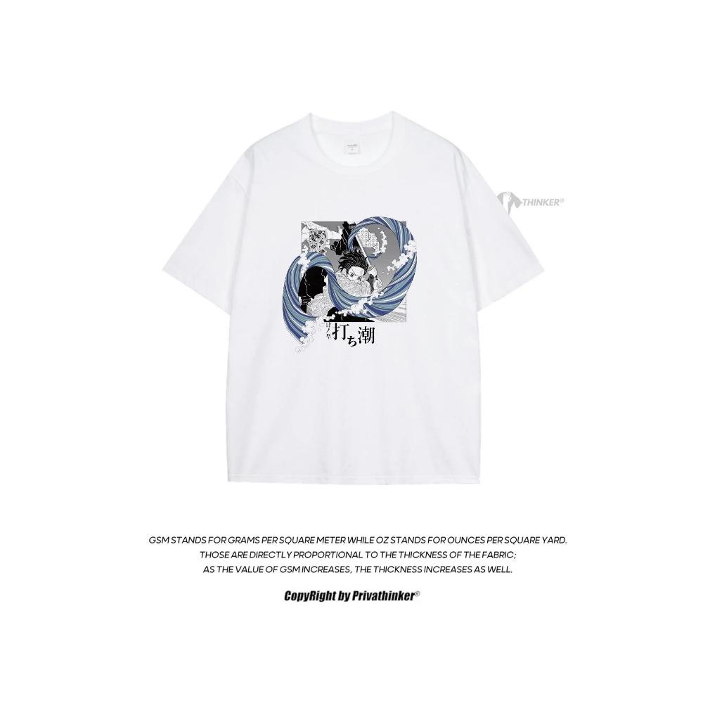 Japanese Anime Graphic Man T-shirts Short Sleeve Oversize Tees Combed Cotton Luxury Tshirts For Unisex Fashion Male Loose Tops