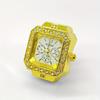 Trendy Diamond Ring Watch Square Full Diamond Adjustable Time Ring Watch Instagram