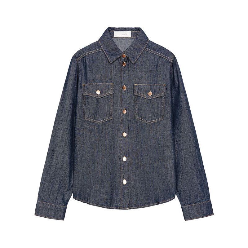 Zaprha 2025 Autumn New Fashion Beautiful Loose Casual Demin Shirt Women Temperament Simple 1416225