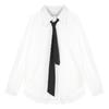 Spring And Autumn White Chiffon Shirt Women With Tie Loose Slim Long Sleeve Blouse Tops Office Lady Casual Elegant Blouses 29285
