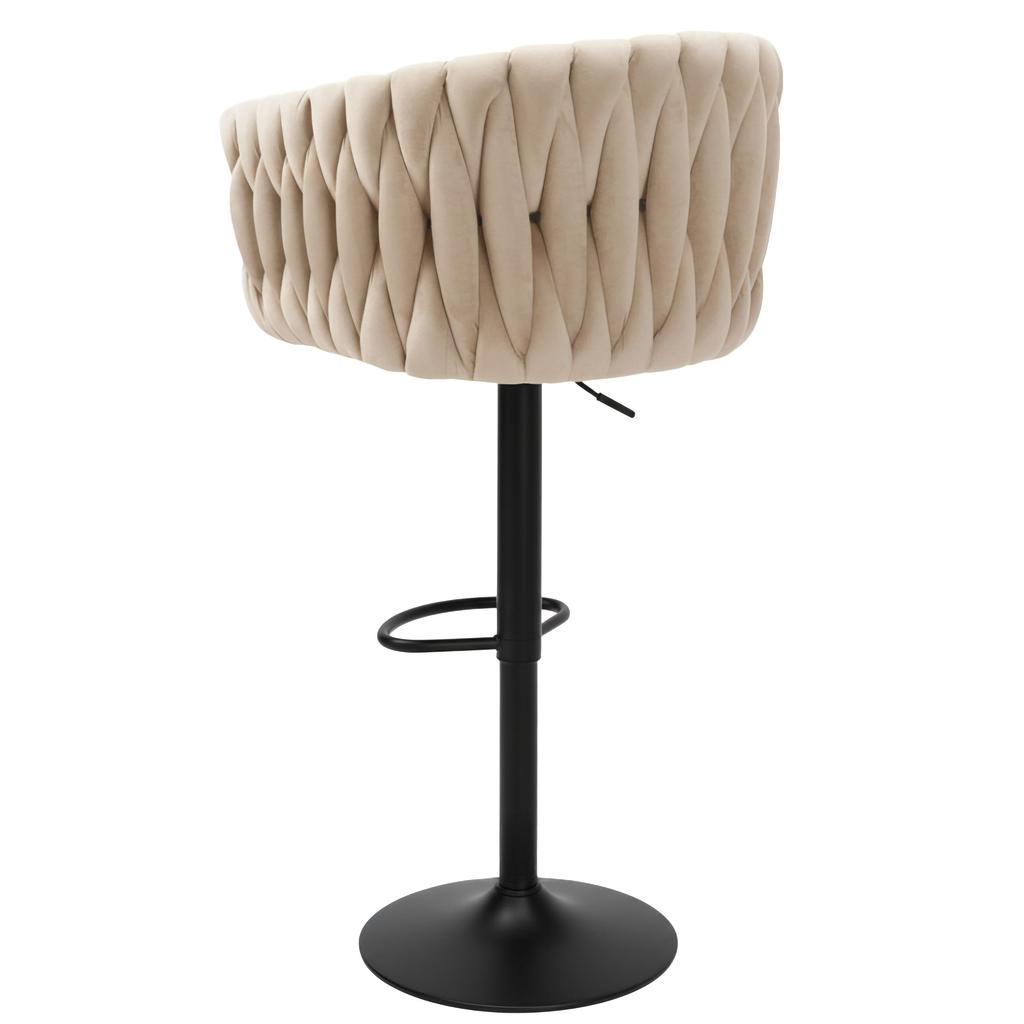 Barhocker Cofton Schwarz Beige Samt