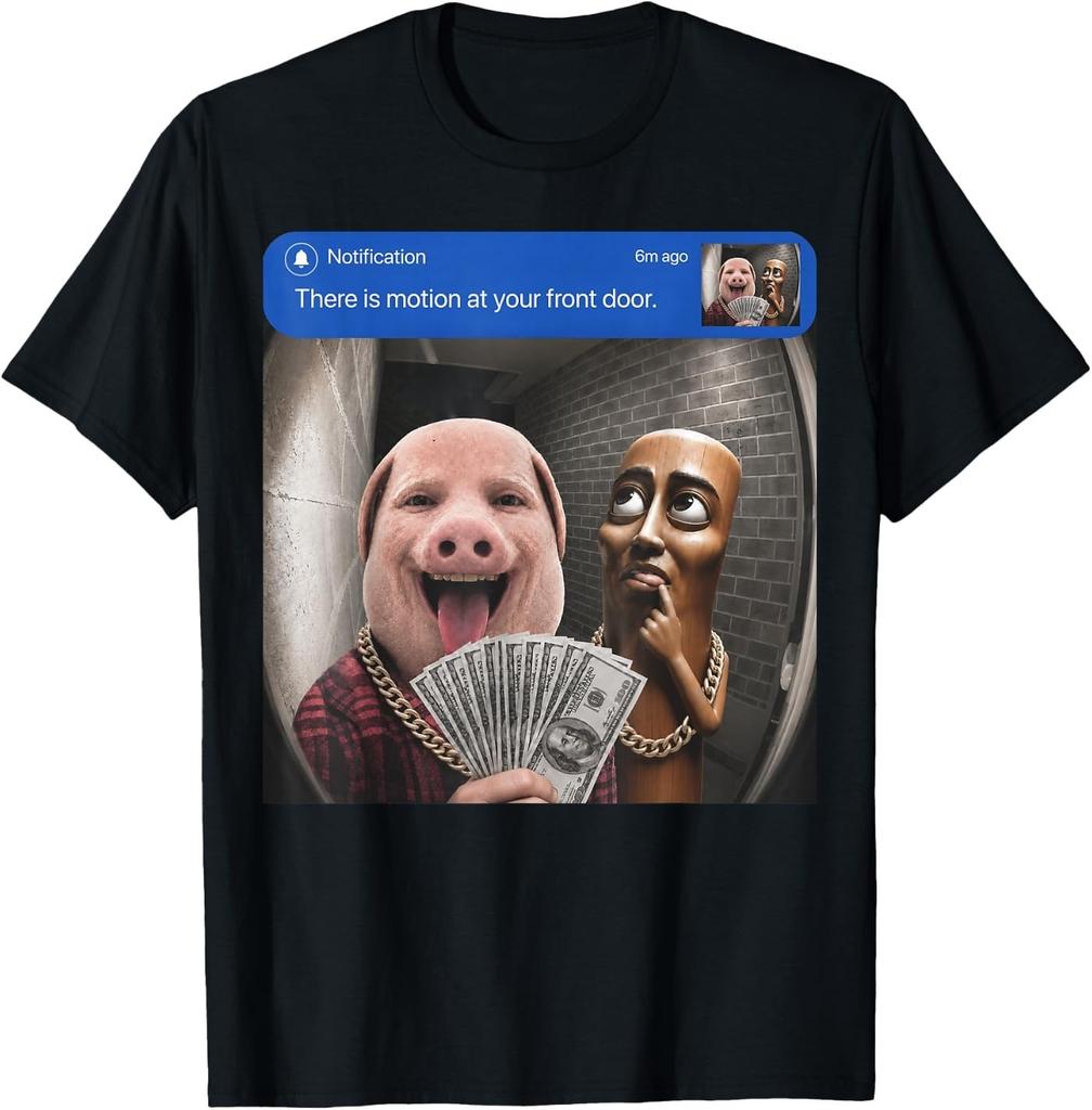 Tung Sahur There is Motion At Your Front Door Brainrot Meme T-Shirt