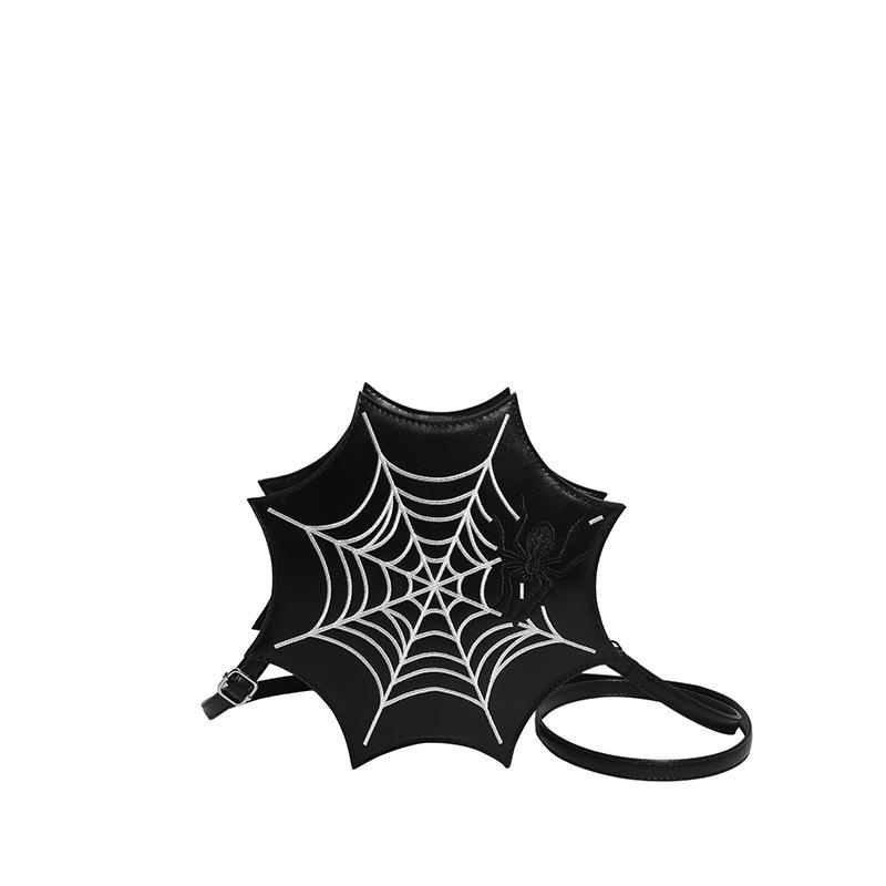Embroidered Fabric Pasted with Embroidered Stamps, Spider Web Women's Bag, Single-shoulder Crossbody Bag