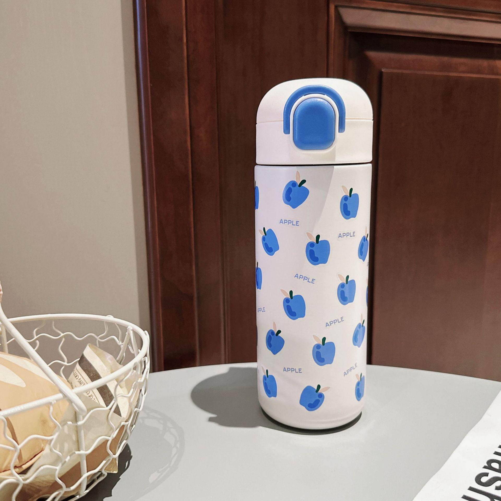 

Стильная весенняя термокружка: Портативная кружка-трубочка из нержавеющей стали 316 в подарок студентам и парам KP7313 Blue