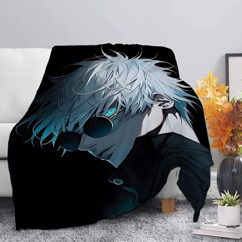 Anime Jujutsu Kaisen  Printed Picnic Blankets Warm Blanket Gojo Satoru Soft and Comfortable Blanket Home Travel Birthday Gift