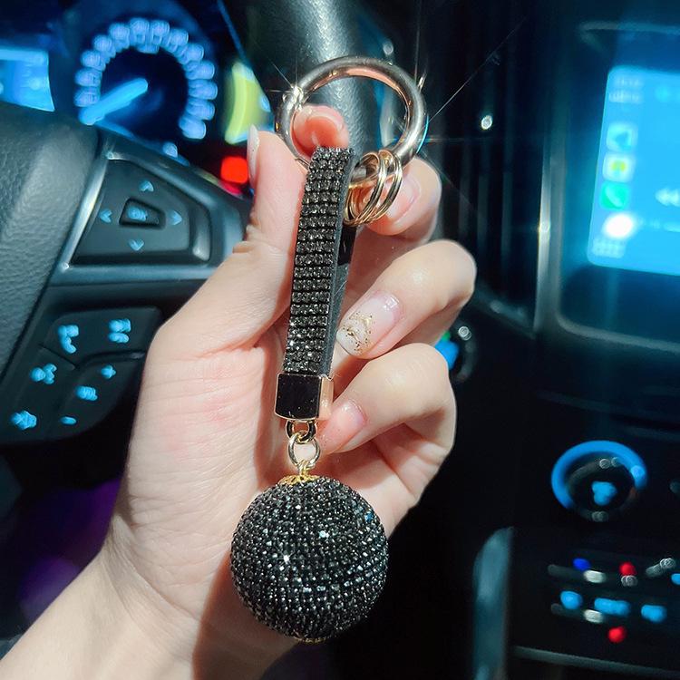 Elegant Handmade Diamond Keychain: Stylish Women's Car Accessory & Pendant