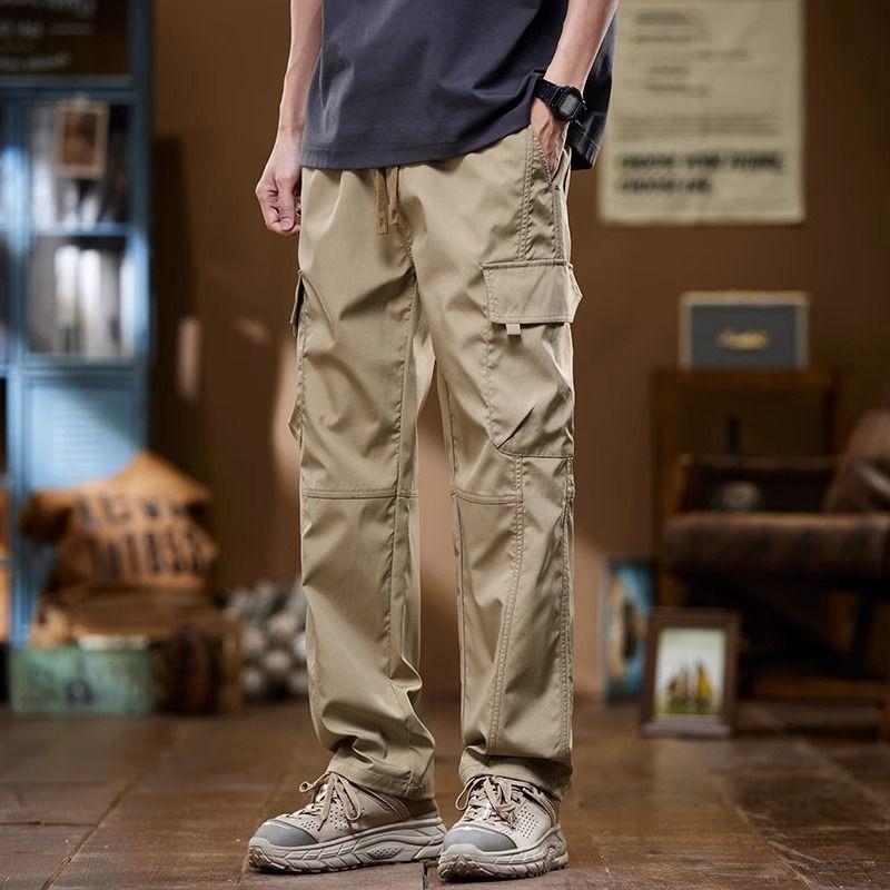 Tooling Pants Men's Summer New Loose Straight Wide-leg Pants Outdoor Wear-resistant Tide Brand Ruffian Handsome