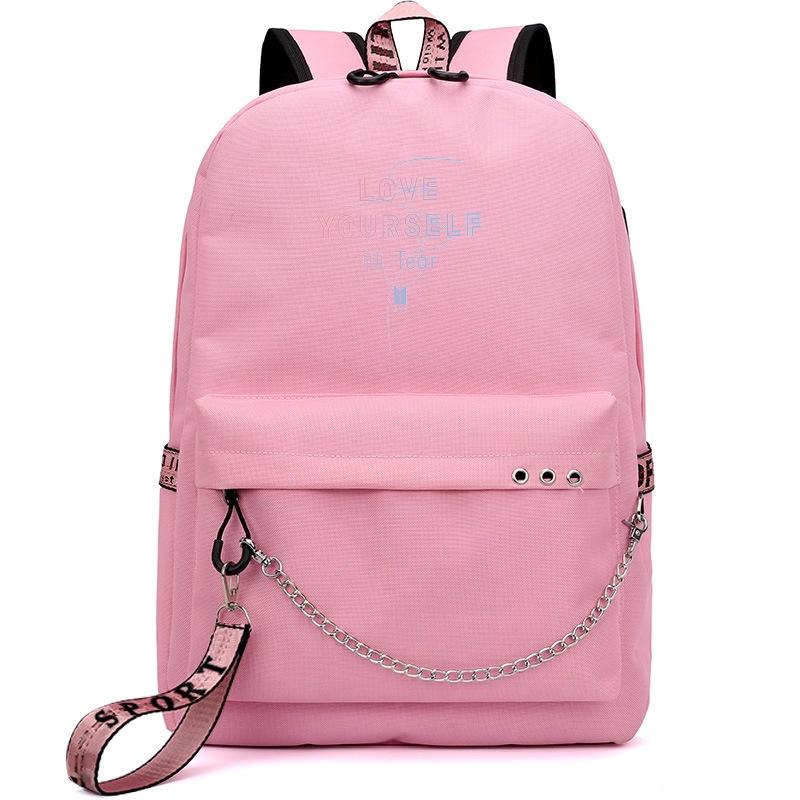 Zaino Kpop Bts Bangtan Boys Tela Zaino Scolastico Con Porta Usb E Design Elegante
